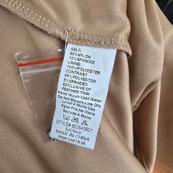 NWT Mesh Embellished Feather Bodycon MINI Dress Sz small - Picture 8 of 8